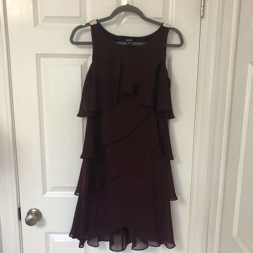 SL fashions tiered chiffon dress